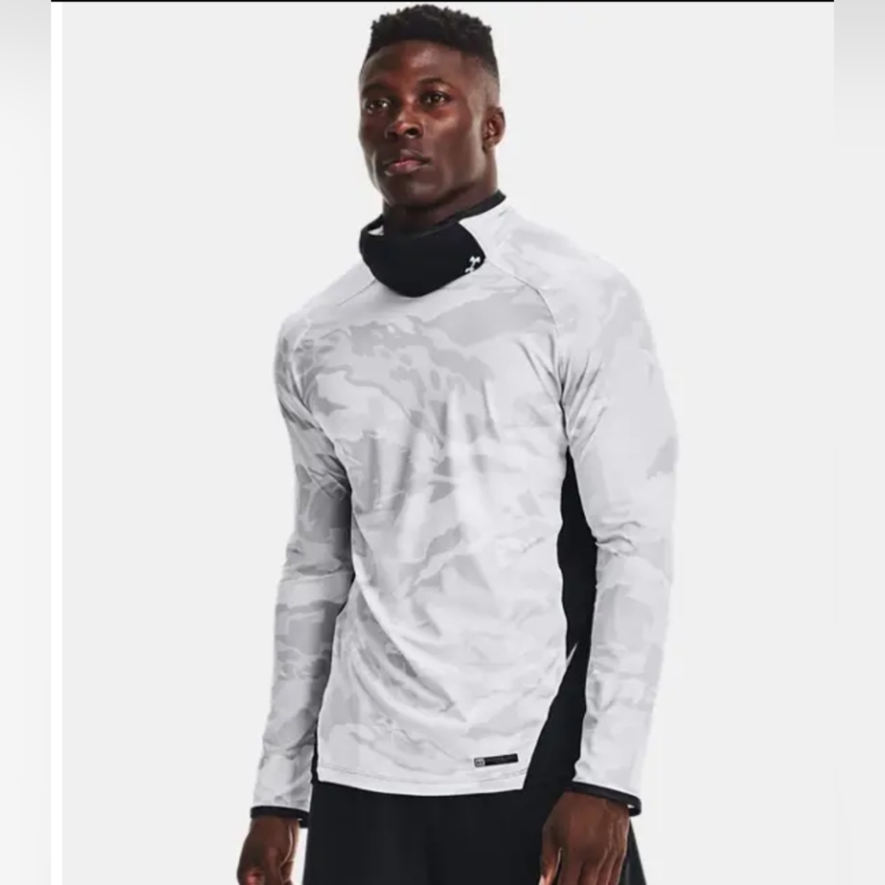 SOLD Under Armour Men's HeatGear Sports Mask Iso-Chill Long Sleeve Tee, White, L